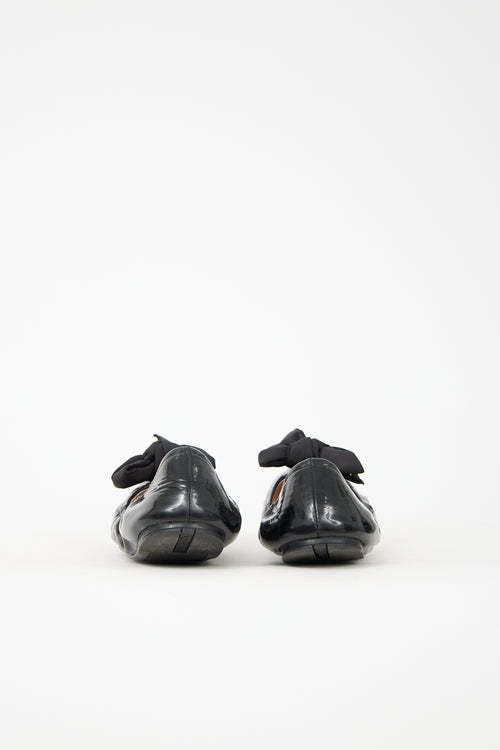 Prada Patent Bow Elastic Flat
