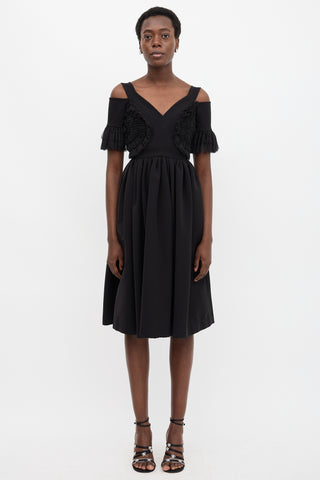 Preen Cold Shoulder Shirred Dress