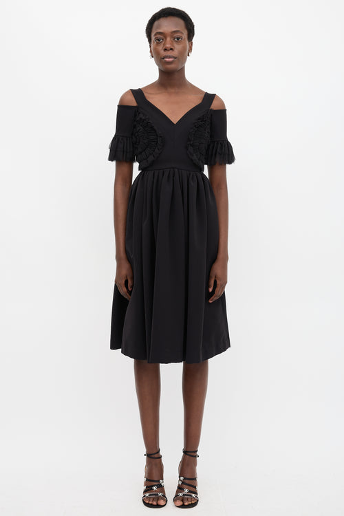 Preen Cold Shoulder Shirred Dress