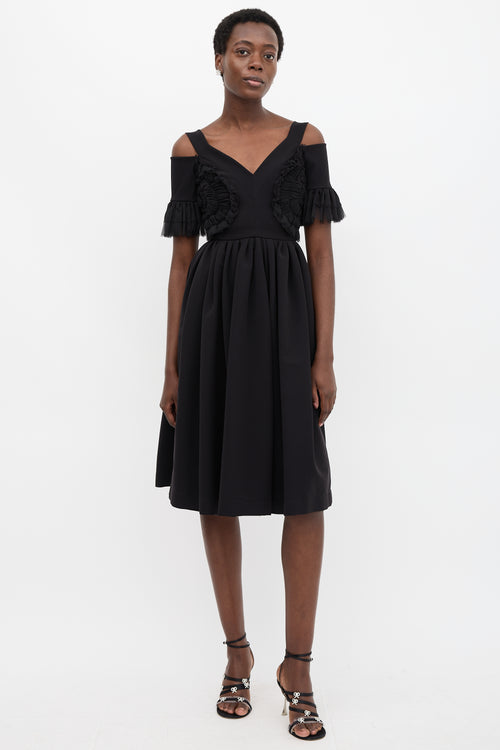 Preen Cold Shoulder Shirred Dress