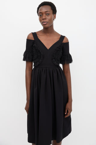 Preen Cold Shoulder Shirred Dress
