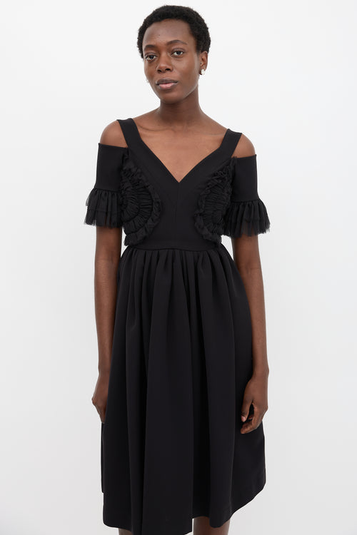 Preen Cold Shoulder Shirred Dress
