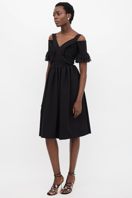 Preen Cold Shoulder Shirred Dress