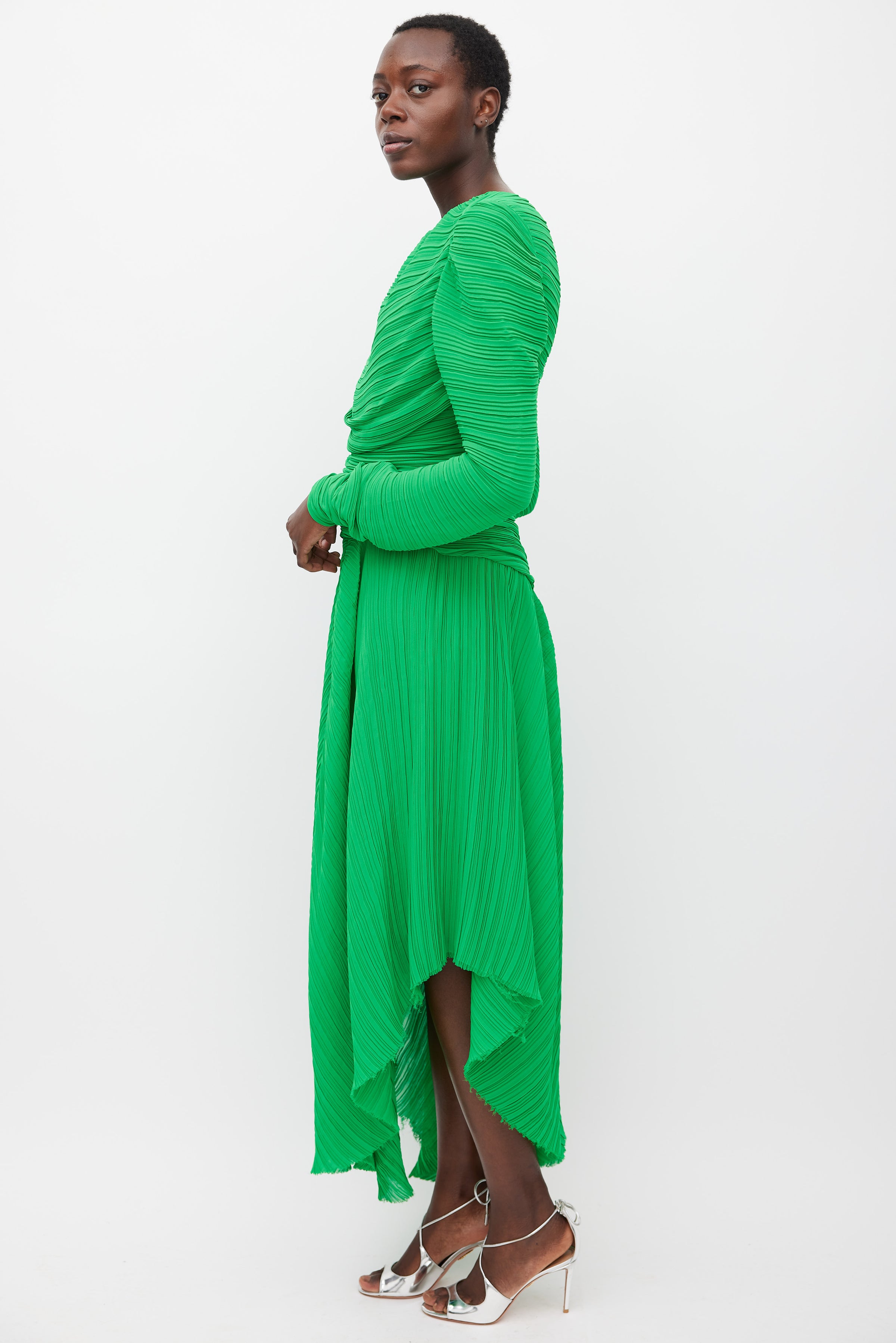 preen green dress Preen By Thornton Bregazzi Asymmetric Draped Dress In Green