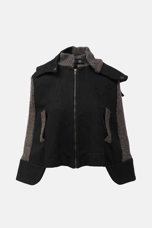 Preen Wool Knit Panel Cape