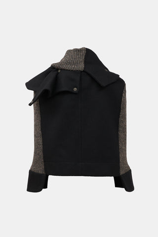 Preen Wool Knit Panel Cape