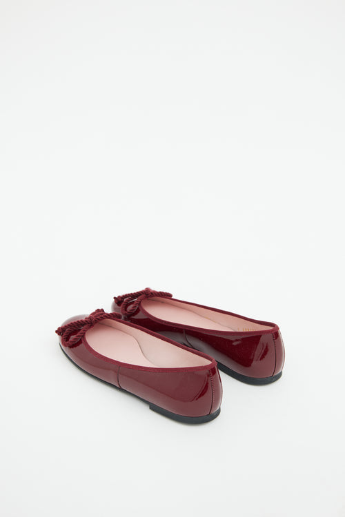 Pretty Ballerinas Red Patent Bow Ballet Flat