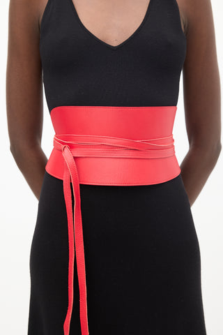 Pritch Red Leather Corset Belt