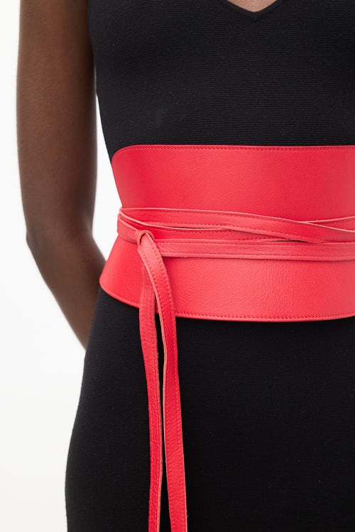 Pritch Red Leather Corset Belt