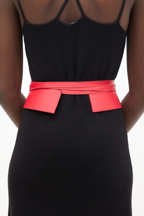 Pritch Red Leather Corset Belt