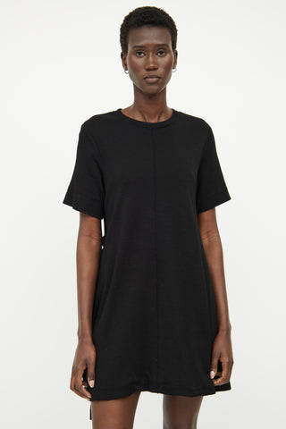 Proenza Schouler Black Tie Short Sleeve T-shirt Dress