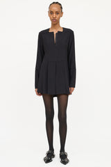 Proenza Schouler V-neck Pleated Short Dress