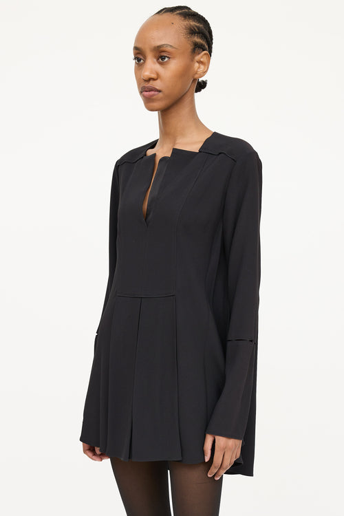 Proenza Schouler V-neck Pleated Short Dress