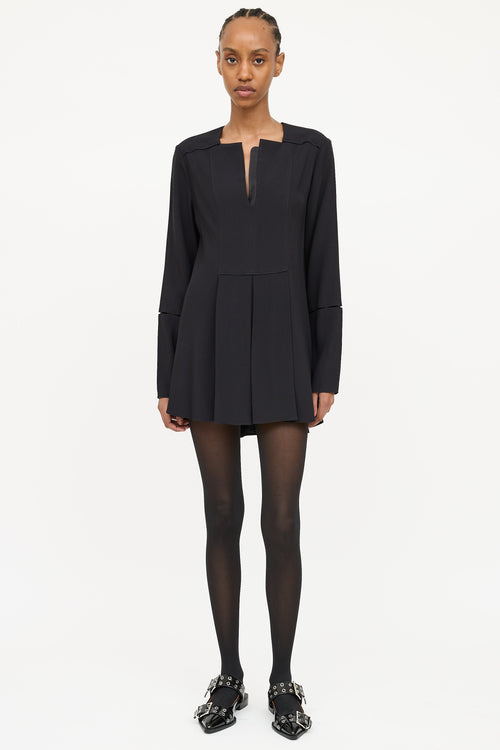 Proenza Schouler V-neck Pleated Short Dress