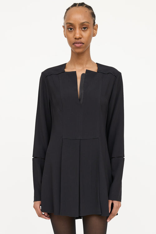 Proenza Schouler V-neck Pleated Short Dress