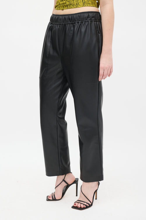 Proenza Schouler Black Faux Leather Jogger Pant