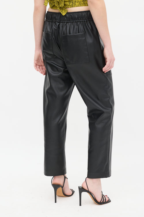 Proenza Schouler Black Faux Leather Jogger Pant