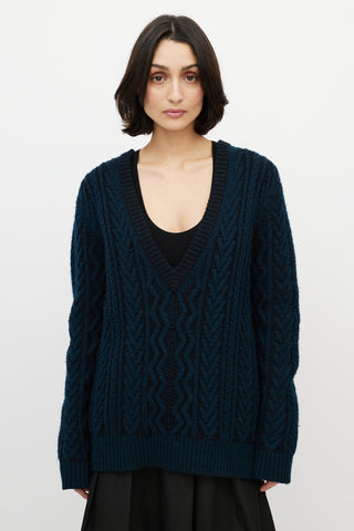 Proenza Schouler Black & Navy Cashmere Oversized Sweater