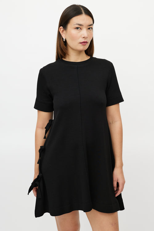 Proenza Schouler Black Side Bow Shift Dress