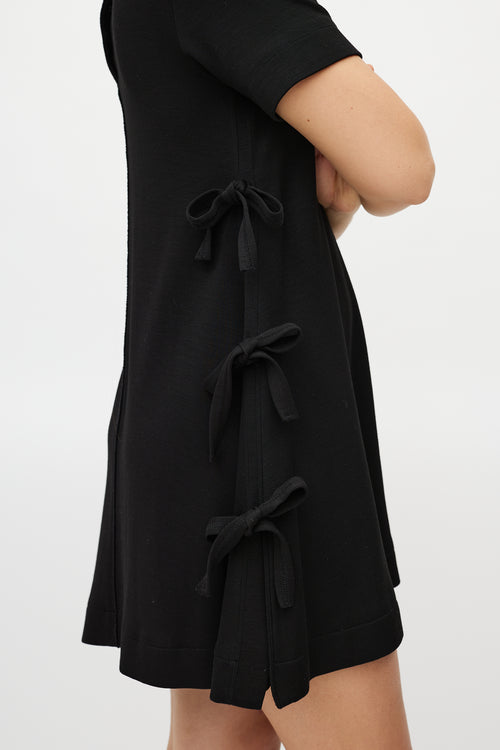 Proenza Schouler Black Side Bow Shift Dress