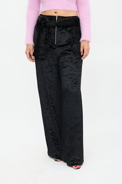 Proenza Schouler Black Velvet Wide Leg Trouser