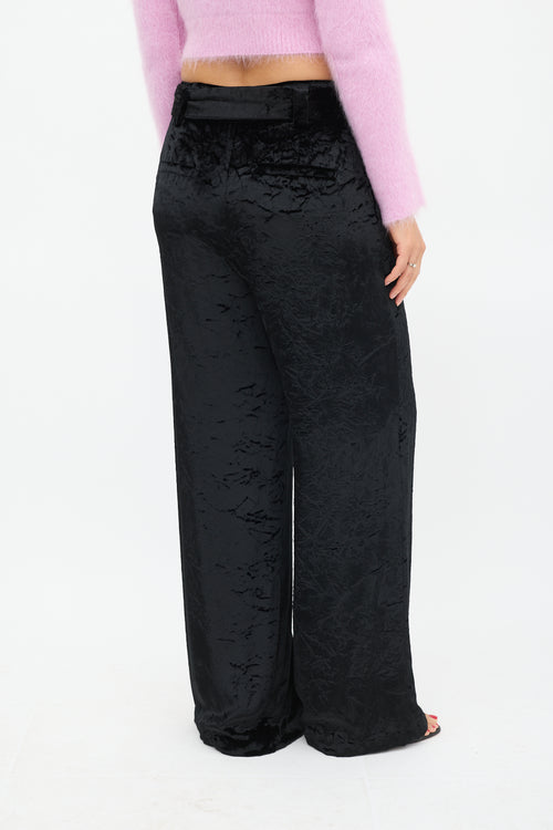 Proenza Schouler Black Velvet Wide Leg Trouser