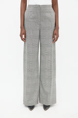 Proenza Schouler Black & White Check Wide Leg Trouser