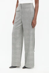 Proenza Schouler Black & White Check Wide Leg Trouser