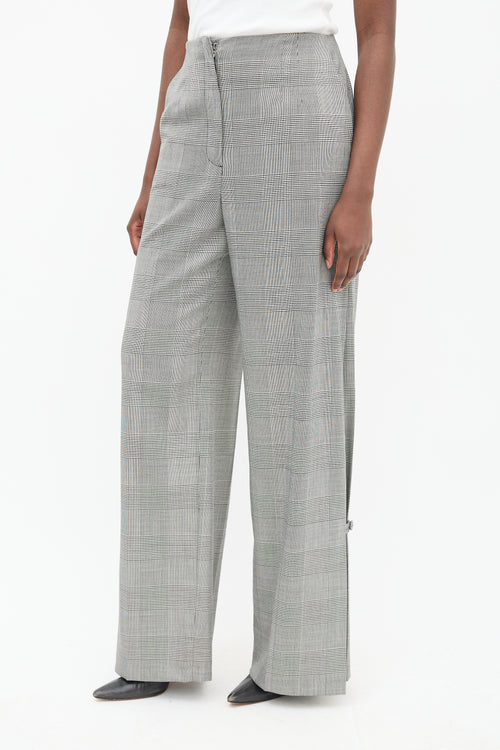 Proenza Schouler Black & White Check Wide Leg Trouser