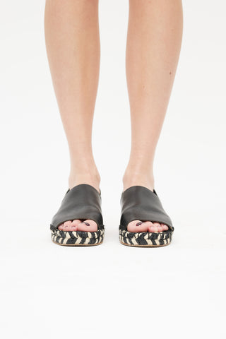 Proenza Schouler Black & White Espadrille Slingback Sandal