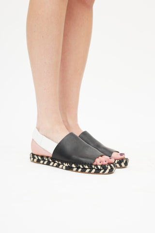 Proenza Schouler Black & White Espadrille Slingback Sandal