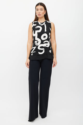 Proenza Schouler Black & White Letter Printed Top