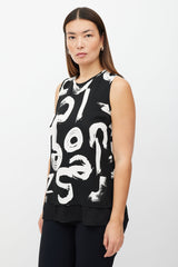Proenza Schouler Black & White Letter Printed Top