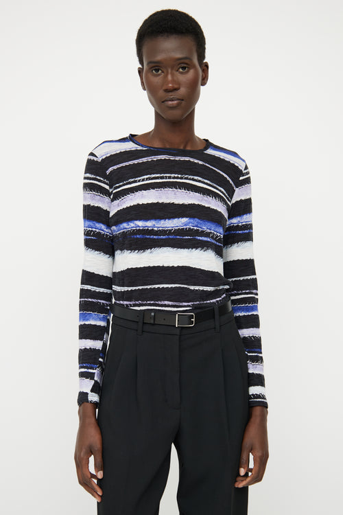 Proenza Schouler Blue & Black Print Top