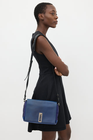 Proenza Schouler Blue Leather Elliot Shoulder Bag