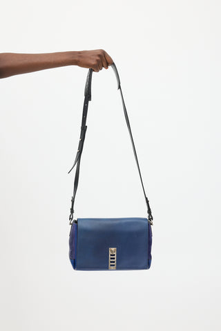 Proenza Schouler Blue Leather Elliot Shoulder Bag