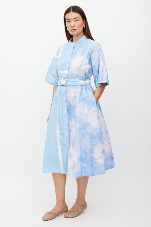 Proenza Schouler Blue & Multicolour Dye Button Up Dress