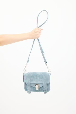 Proenza Schouler Blue Suede PS1 Mini Bag