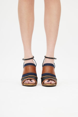 Proenza Schouler Brown & Multicolour Wedge Heel