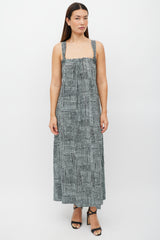 Proenza Schouler Green & Black Grid Wrap Dress