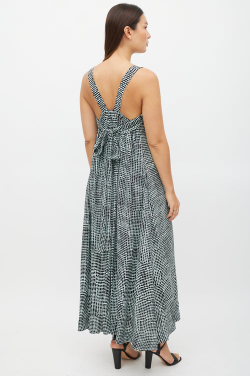 Proenza Schouler Green & Black Grid Wrap Dress
