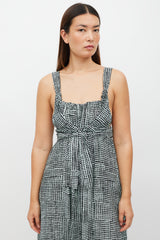 Proenza Schouler Green & Black Grid Wrap Dress