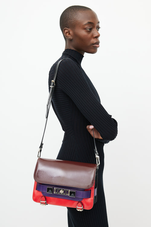 Proenza Schouler Red & Purple PS11 Leather Bag