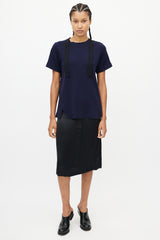 Proenza Schouler Navy & Black Wool Tie Top