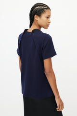 Proenza Schouler Navy & Black Wool Tie Top