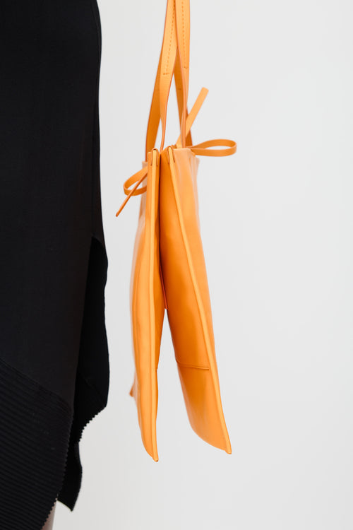 Proenza Schouler Orange Leather Twin Nappa Tote Bag