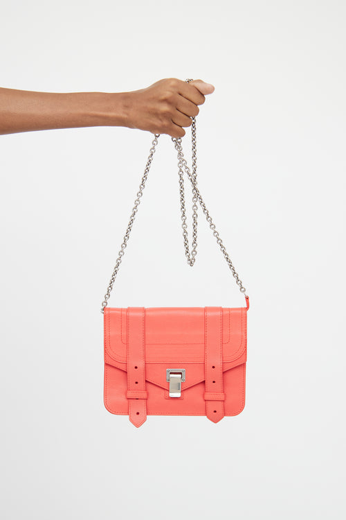 Proenza Schouler Orange Leather PS1 Wallet On Chain