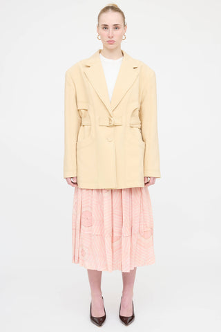 Simone Rocha Silk Pleated Print Skirt