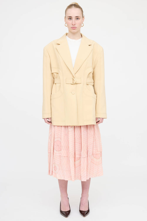 Simone Rocha Silk Pleated Print Skirt