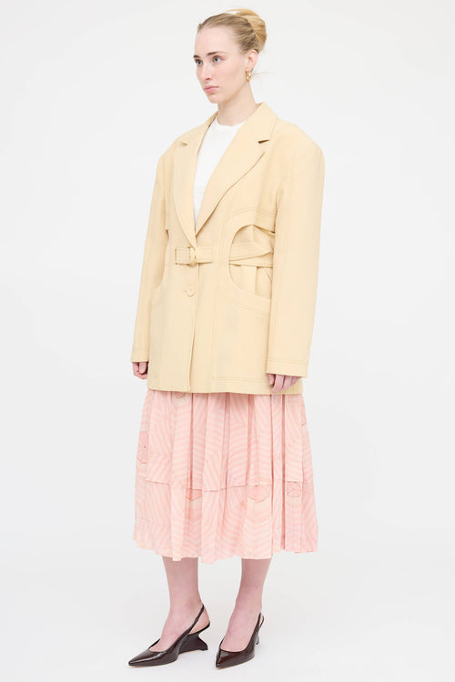 Simone Rocha Silk Pleated Print Skirt